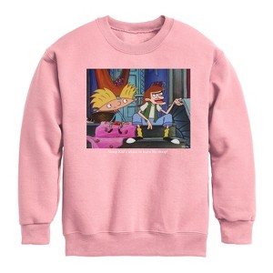 Boys' - Hey Arnold! - Stoop Kid Graphic Long Sleeve Fleece Sweatshirt - 1 of 3