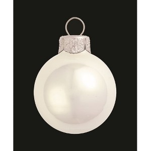 Northlight 6ct Polar White Pearl Finish Glass Christmas Ball Ornaments - 4" (100mm) - 1 of 4