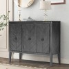 3-Door Storage Cabinet with Adjustable Shelf and Retro Handles,Accent Sideboard with Pine Legs-The Pop Home - 2 of 4