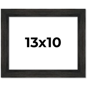 PosterPalooza | 13x10 Wide Barnwood Picture Frame, UV Acrylic, 6 Finishes - Grey, Brown, White, and Black - 1 of 4