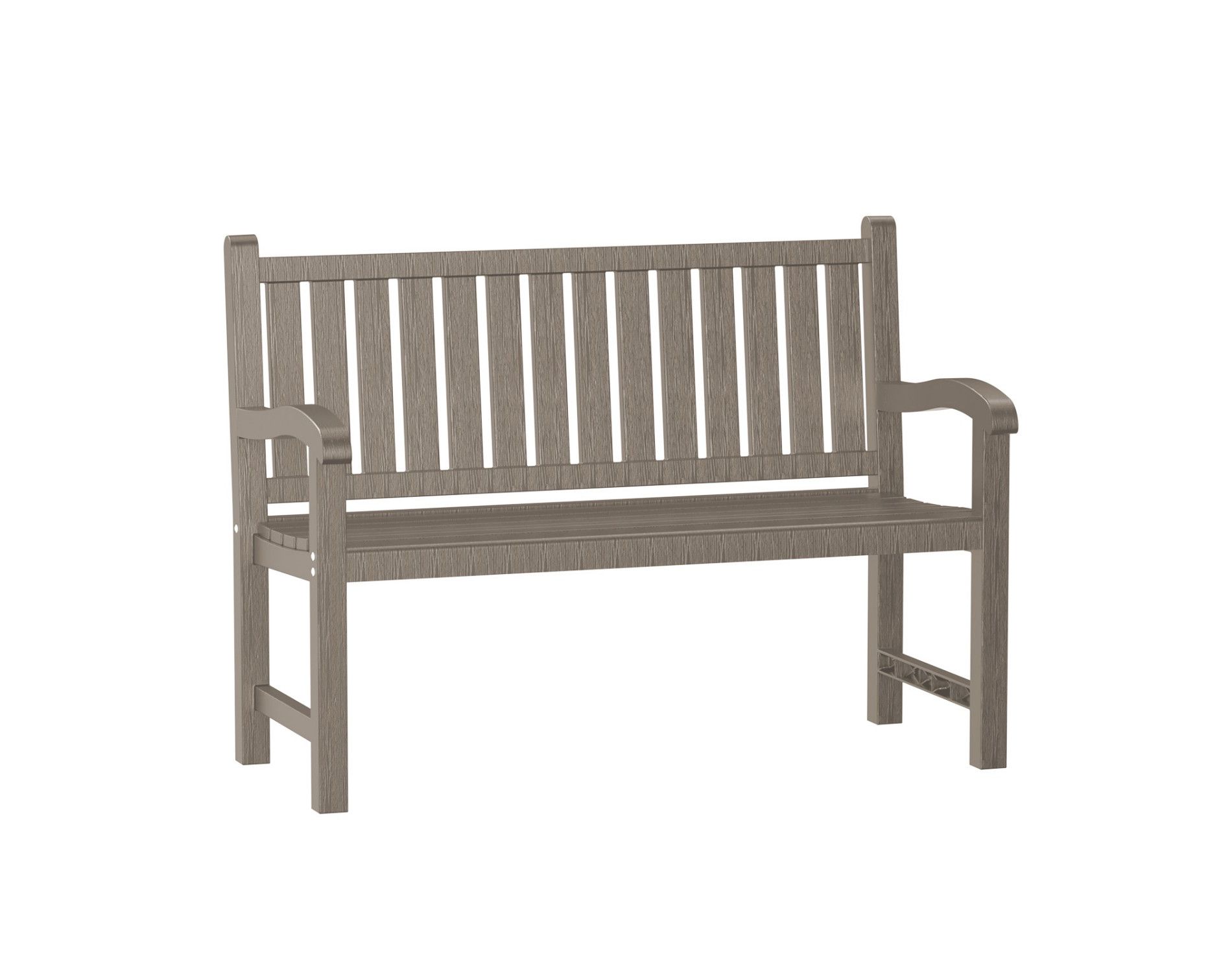 AZL1 Life Concept 47.8" Bench Seat, All-Weather Resin Wood-Look Outdoor Storage for Patio, Garden & Poolside 500 lbs Capacity Patio Chairs, Beige