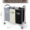 Laundry Basket with Wheels, 240l Laundry Hamper with 3 Section Laundry Bag for Dirty Clothes - 3 of 4