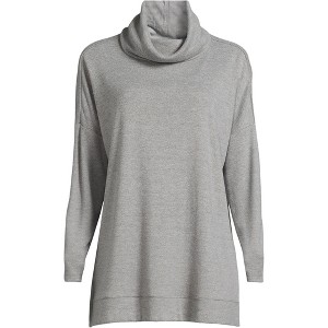 Lands' End Women's Long Sleeve Cozy Knit Cowl Neck Tunic - 1 of 3