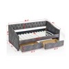 NicBex 81.5" Daybed with Trundle Upholstered Twin Daybed with Waved Shaped Arms Daybed with Storage for Living Room - 3 of 4