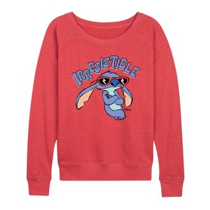 Women's - Disney - Irresistible Lightweight French Terry Wide Neck Long Sleeve Graphic Shirt - 1 of 3