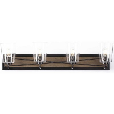 Briarwood Antique Bronze 4-Light Bath Vanity with Clear Glass Shades