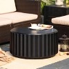 LuxenHome Black Cement Round Coffee Table - image 3 of 4