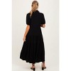 Pinkblush Black Collared Button Down Tiered Maternity Midi Dress - 3 of 3