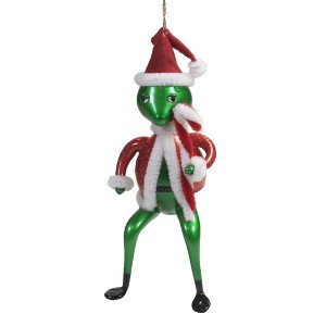 Italian Ornaments 6.5 Inch Santa Frog Ornament Italian Christmas Cane Tree Ornaments - 1 of 3