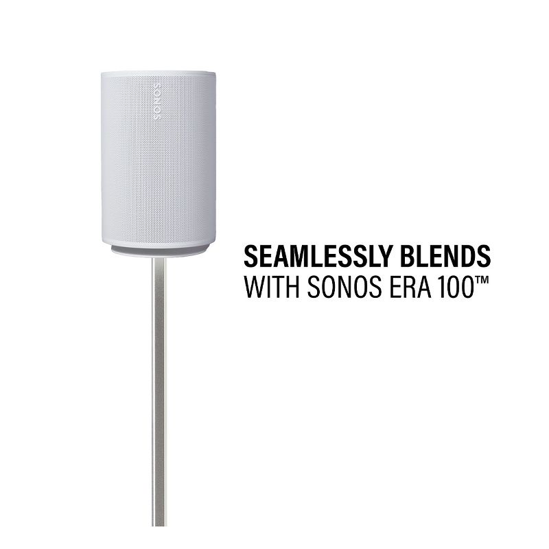 Sanus Height-Adjustable Speaker Stand for Sonos Era 100 - Each (White), 4 of 15