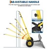 29x14 in Snow Shovel with 5-Position Angled Blade & Adjustable Handle, Heavy Duty Metal Snow Pusher Shovel with Wheels for Driveway, Doorway, Sidewalk - 2 of 4