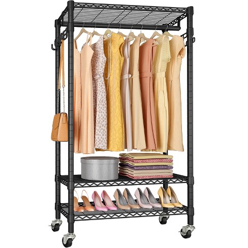 VIPEK X1 Plus Rolling Garment Rack Heavy Duty Clothes Rack for Hanging Clothes, Portable Closet Wardrobe with Wheels and Side