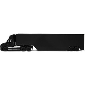 KiNSMART - Freightliner eCascadia Semi-Truck & Container 13Inch 1:62 Scale, Die Cast Metal Model, Pullback Action, Black - 1 of 1