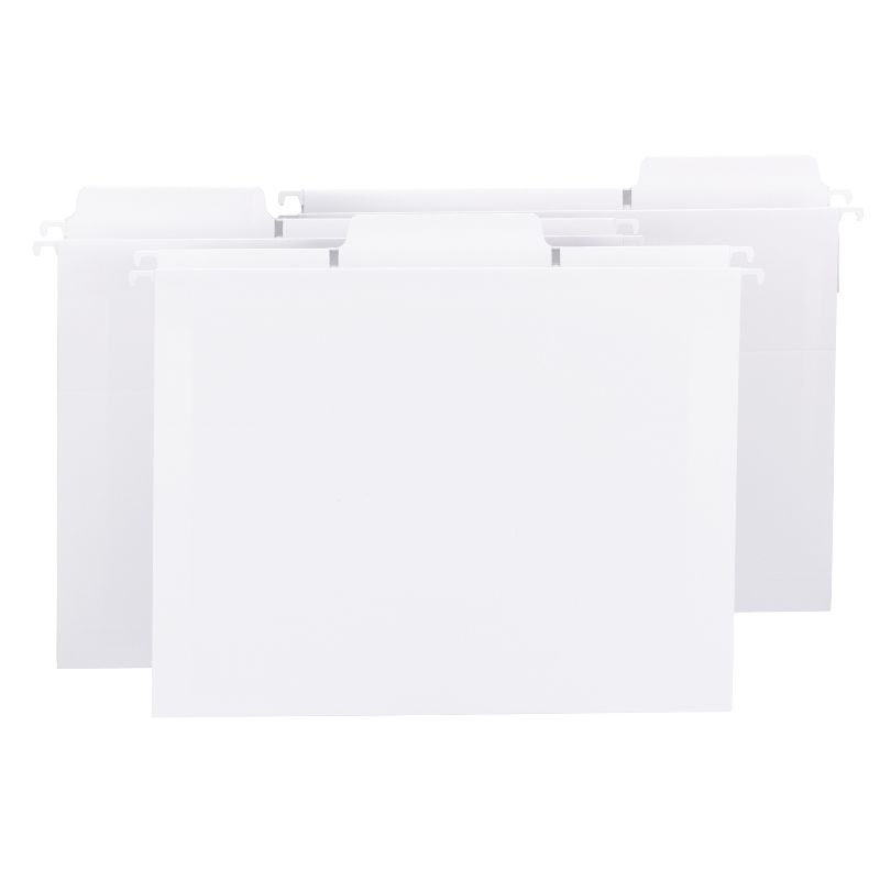 Smead FasTab Hanging File Folder, 1/3-Cut Built-In Tab, Letter Size, White, 20 per Box (64002), 2 of 9