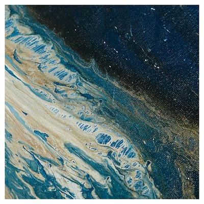 Rolling Waves Blue and White Abstract Canvas Triptych Set