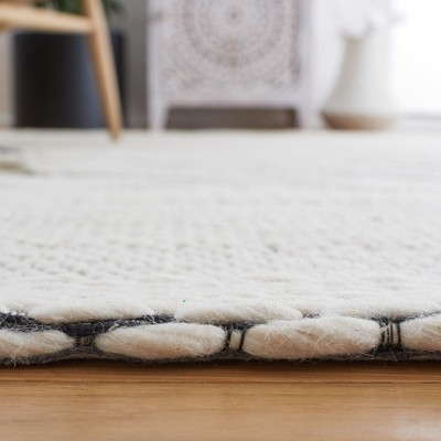 Ivory Tufted Handmade Wool Non-slip Runner Rug 2'3" x 8'