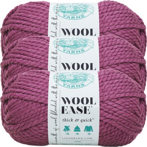 (3 Pack) Lion Brand Wool-Ease Thick & Quick Yarn - Fig