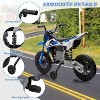 12V Kids Electric Motorcycle w/Training Wheels, Dirt Bike Ride On Toy w/Twist Throttle, Music, Suspension, 3 MPH Max - 2 of 4