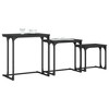 vidaXL Nesting Coffee Tables 3 pcs Black Engineered Wood - 3 of 4