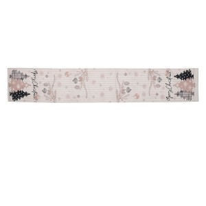 Unique Bargains Christmas Table Runner Black White 72"x13" 1 Pc - 1 of 4