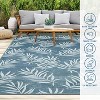Modern Leaves Pattern Outdoor/Indoor Rug - Low Pile, Non-Shedding & Easy-Care - 4 of 4