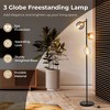 Tangkula Mid Century Floor Lamp Freestanding with 3 Glass Globe Lampshades & Foot Switch - 3 of 4