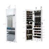 Costway Mirrored Wall & Door Mounted Jewelry Cabinet Storage Organizer with Lights&Drawer Pink/Black/Brown/Rustic Brown/White/Green - 4 of 4