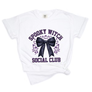 Simply Sage Market Coquette Spooky Witch Social Club Garment Dyed Tee - 1 of 4