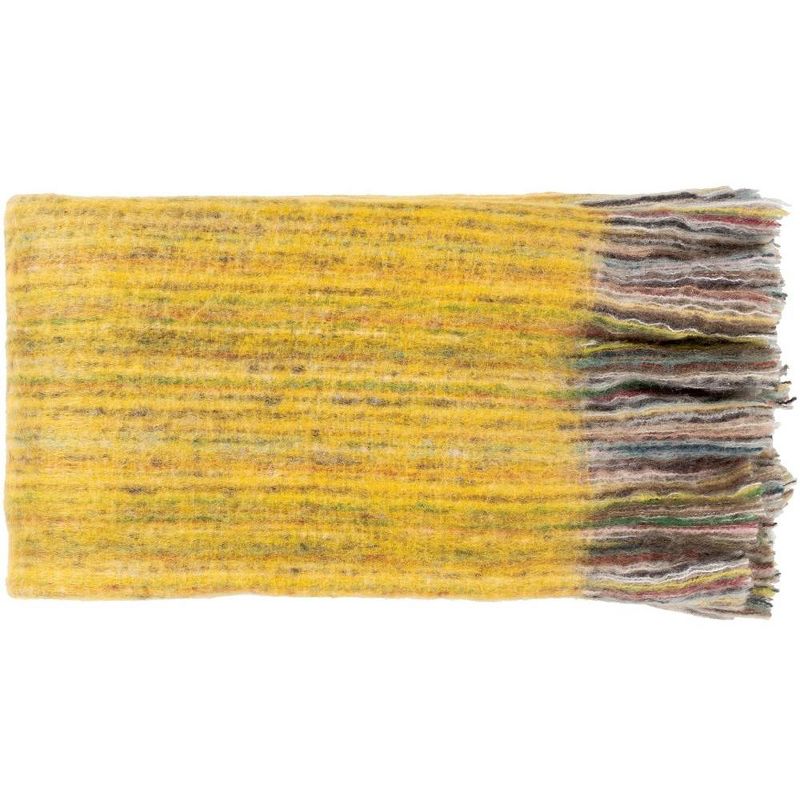 Mark & Day Lofer 50"W x 60"L Modern Bright Yellow Throw Blankets, 1 of 3