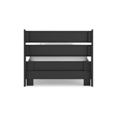 Black Twin Contemporary Wood Platform Bed