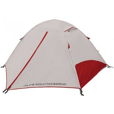 Gray and Red 6-Person Three-Season Dome Tent with Vestibule