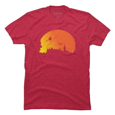 Men's Design By Humans Halloween witch silhouette By InfaredDesigns T-Shirt