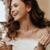 EVERLY JEWELRY | Sterling Silver 11-12mm Cultured Freshwater Pearl Strand & Heart-Shape Cubic Zirconia Necklace, 18 inc - 4 of 4