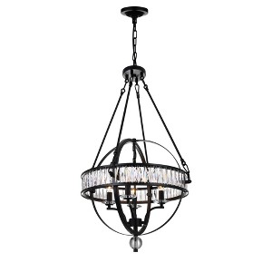 CWI Lighting Arkansas 4 Light Chandelier With Black Finish - 1 of 4