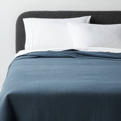 King Luxe Matelasse Coverlet Slate Blue - Threshold™: 100% Cotton ...