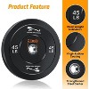 Bumper Rubber Weight Plates Set with Steel Insert for Strength Training, Barbell Home Gym, 2in Universal Fit (A pair of 10lb, 15lb, 25lb, 35lb, 45lb) - 4 of 4