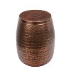 happimess Jasper Modern Rustic Arrow-Hammered Metal Drum Storage Side Table with Lid - 3 of 3