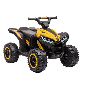 12V Ride On Toy ATV, Battery Powered 4 Wheeler Quad Car, Electric ATV with Remote Control, Music, Horn, Monitor Display, LED Lights for Toddlers 3-10 - 1 of 4