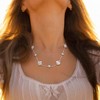 EVERLY JEWELRY | Sterling Silver 16mm, 9.5mm and 2mm Cultured Freshwater Pearl Station Giftable Stackable Necklace, 20inc - 4 of 4