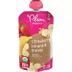 Plum Organics Stage 2 Strawberry Banana & Granola Pouch - 3.5oz