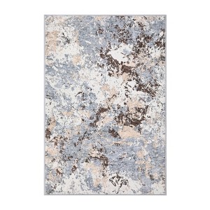 Bohemian Abstract Area Rugs Washable Non-Slip Backing Modern Soft Decor Rug Carpet Low Pile Durable Floor Mat Home Living Room - 1 of 4