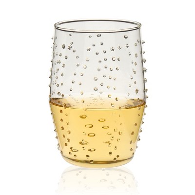Libbey Prologue Nymph Handmade Dot Tumbler Glasses, Clear, Set of 8