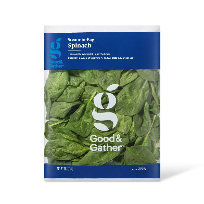Steam-in-Bag Spinach - 9oz - Good &#38; Gather&#8482;, 1 of 5