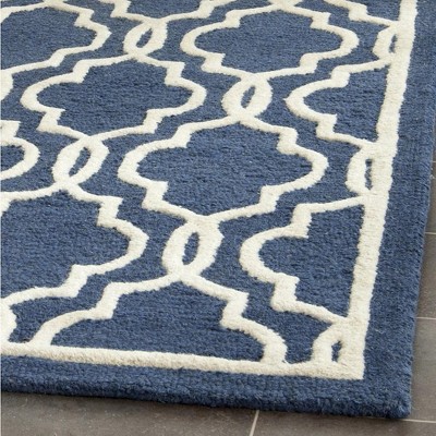 Hand-Tufted Cambridge Navy & Ivory Wool 9' x 12' Area Rug