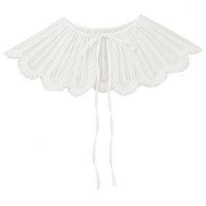 Elerevyo Women Lace Embroidery Knit Detachable Fake Peter Pan Collar Little Shawl for Blouse 1Pc - 1 of 4