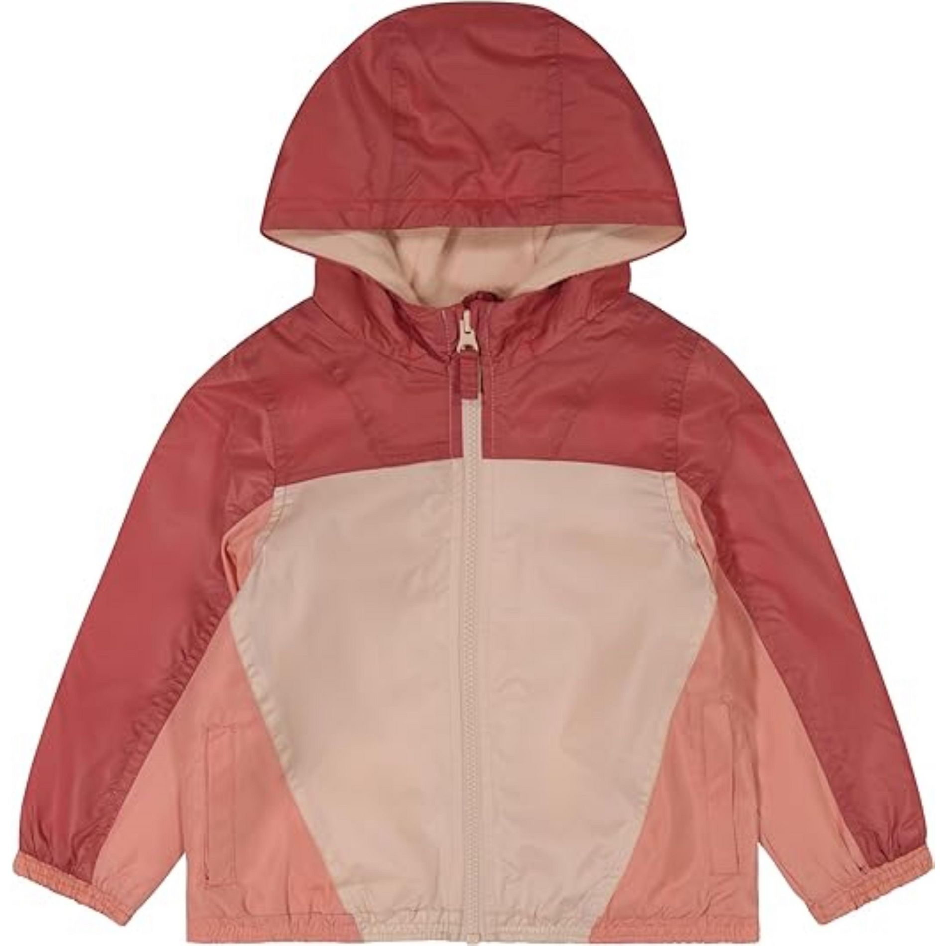 OshKosh B'Gosh Little Girls' Midweight Fleece Transitional Jacket, Pink/Colorblock, 6X
