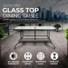 Four Seasons Courtyard Sunny Isles 60 x 38" Outdoor Patio Bistro Dining Table Backyard Rectangular Furniture with Tempered Glass Tabletop, Black - 3 of 4