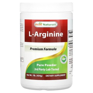 Best Naturals L-Arginine Powder 1 Pound - Pure Pharmaceutical Grade Free Form - Best Amino Acid Arginine Supplements for Women & Man - Promotes - 1 of 2