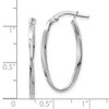Black Bow Jewelry 2mm Twisted Oval Hoop Earrings in 14k White Gold, 30mm (1 3/16 Inch) - 2 of 4