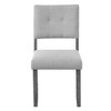 Vynxaria Wooden Dining Chairs Set of 4, Modern Fabric Upholstered Kitchen Side Chairs,Beige+Gray - 3 of 4